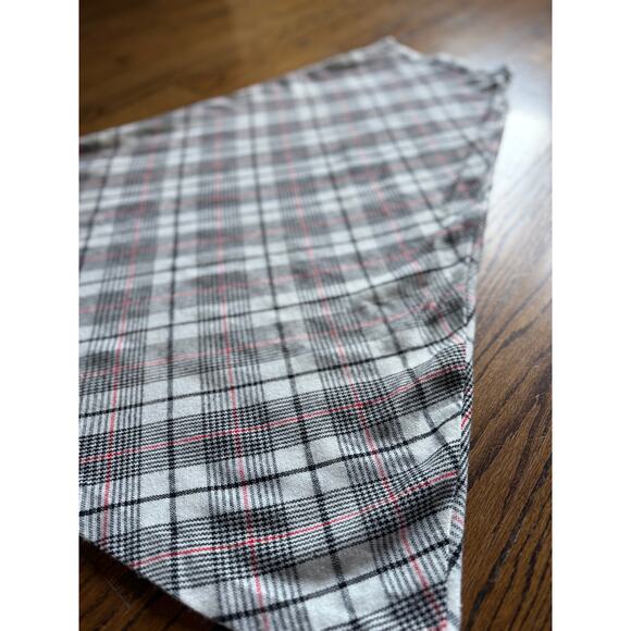 Vintage 70s Plaid Tartan A-Line Maxi Skirt Winter Red White Grunge Indie Preppy - Picture 7 of 11